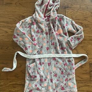 American Girl Pink and Orange Floral Kids Robe